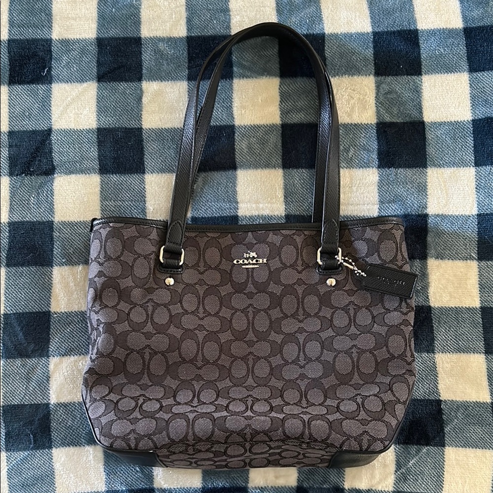 Coach Black Signature Tote Bag